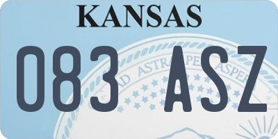 KS license plate 083ASZ