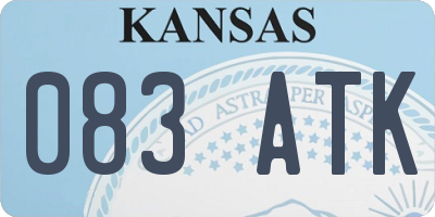 KS license plate 083ATK
