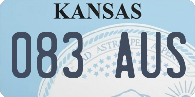 KS license plate 083AUS