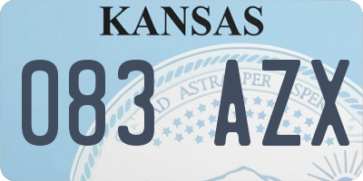 KS license plate 083AZX