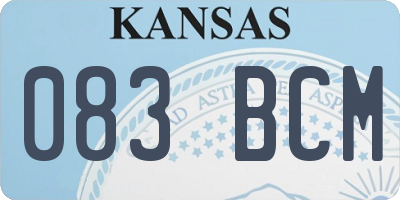KS license plate 083BCM