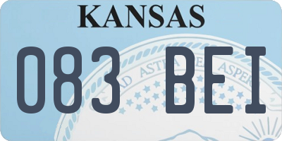 KS license plate 083BEI