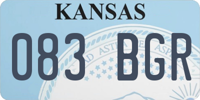 KS license plate 083BGR