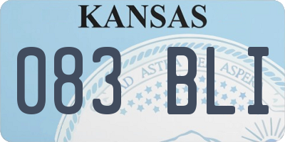 KS license plate 083BLI