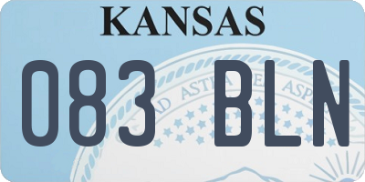 KS license plate 083BLN