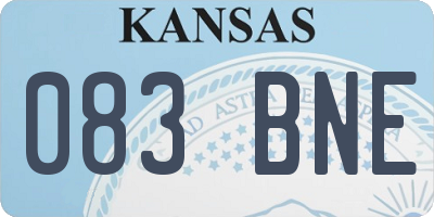 KS license plate 083BNE