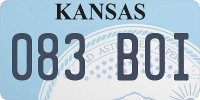 KS license plate 083BOI