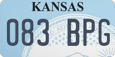 KS license plate 083BPG
