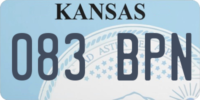 KS license plate 083BPN