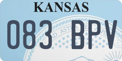 KS license plate 083BPV
