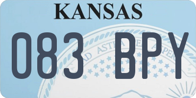 KS license plate 083BPY