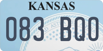 KS license plate 083BQO