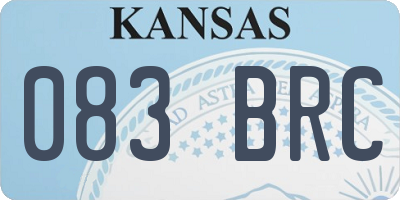 KS license plate 083BRC