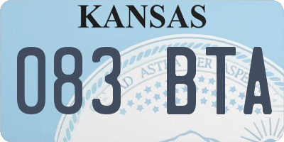 KS license plate 083BTA
