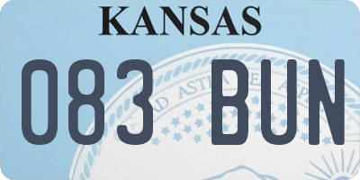 KS license plate 083BUN