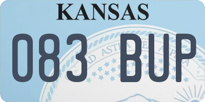 KS license plate 083BUP