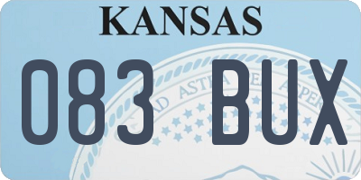 KS license plate 083BUX