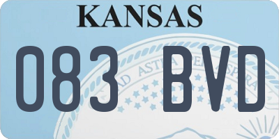 KS license plate 083BVD