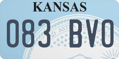 KS license plate 083BVO
