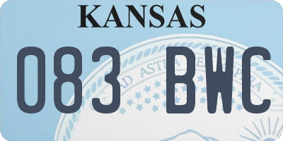 KS license plate 083BWC