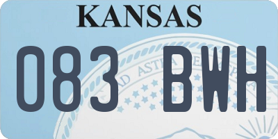 KS license plate 083BWH