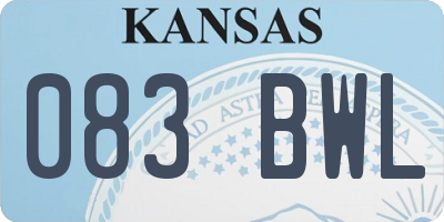 KS license plate 083BWL