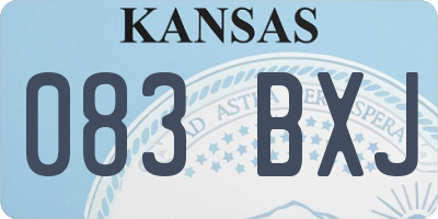 KS license plate 083BXJ