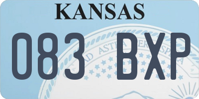 KS license plate 083BXP