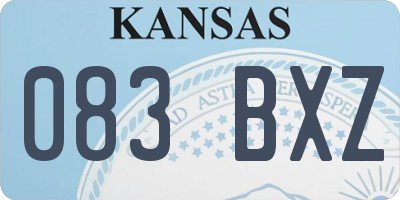 KS license plate 083BXZ