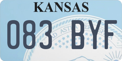KS license plate 083BYF