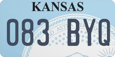 KS license plate 083BYQ