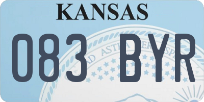 KS license plate 083BYR