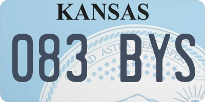 KS license plate 083BYS