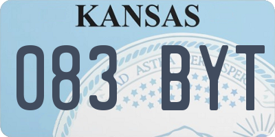 KS license plate 083BYT