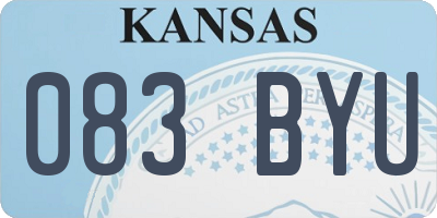 KS license plate 083BYU