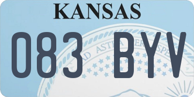 KS license plate 083BYV