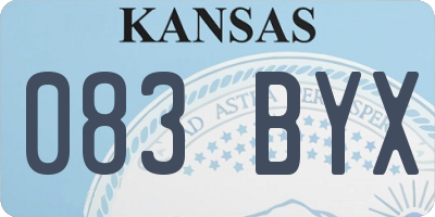 KS license plate 083BYX
