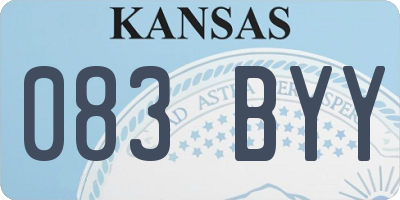 KS license plate 083BYY