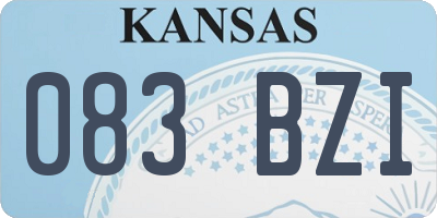 KS license plate 083BZI