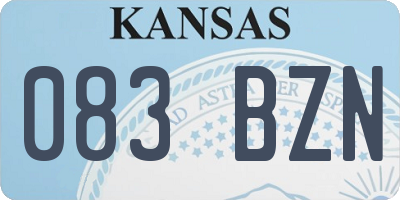 KS license plate 083BZN