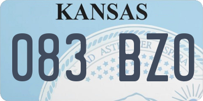 KS license plate 083BZO