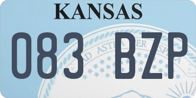 KS license plate 083BZP