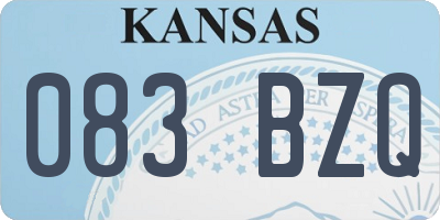 KS license plate 083BZQ