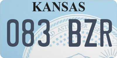 KS license plate 083BZR