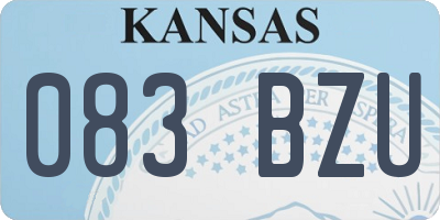 KS license plate 083BZU