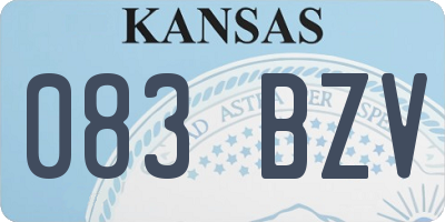 KS license plate 083BZV