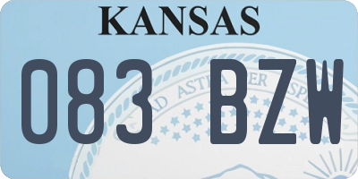 KS license plate 083BZW