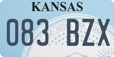 KS license plate 083BZX