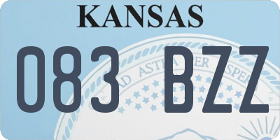KS license plate 083BZZ