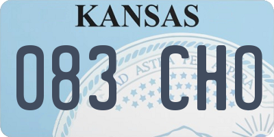 KS license plate 083CHO